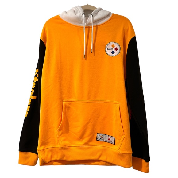 Pittsburg Steelers Mens Hoodie NFL Pro Line yellow/black  Long Sleeve Pullover M - Picture 1 of 7